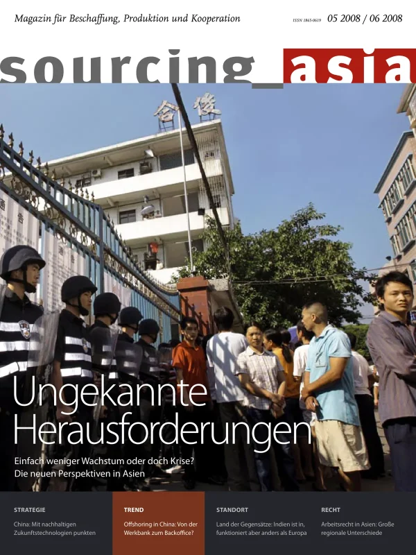 Sourcing Asia 2008/05–06 – Magazin für Beschaffung, Produktion und Kooperation